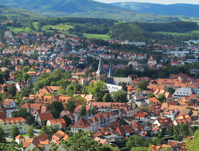 Blick auf den Stadtkern mit St. Sylvestrikirche