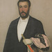 Detail of the Portrait of Theodore Duret by Whistler in the Metropolitan Museum of Art, January 2022