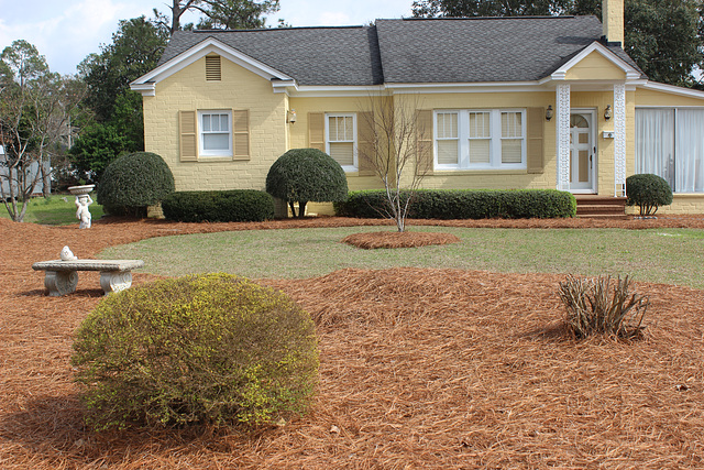 HBM... this bench sits in a very neat, well kept yard.  always a delight to drive by this home.   enjoy your week!!!!