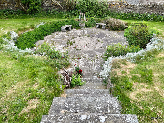 Garden feature at the Merkister Hotel - once Eric Linklater's home.