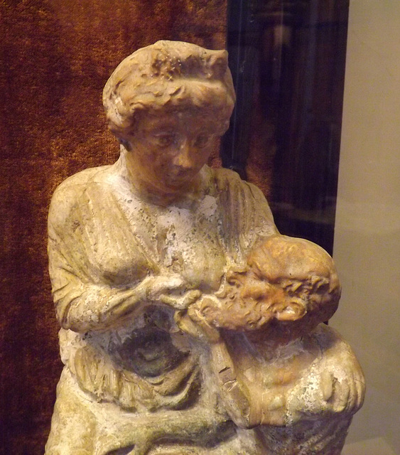 Detail of a Terracotta Statuette of Perona and Micone in the Naples Archaeological Museum, July 2012