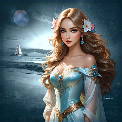 La Fée marine**************avec PNG IA-KI******dédiée à Angélique et à Anny****