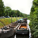 Schleppkähne auf dem Unterwasser der Papiermühlenschleuse (Essen-Werden) / 27.06.2021