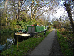boat on the denuded canal path