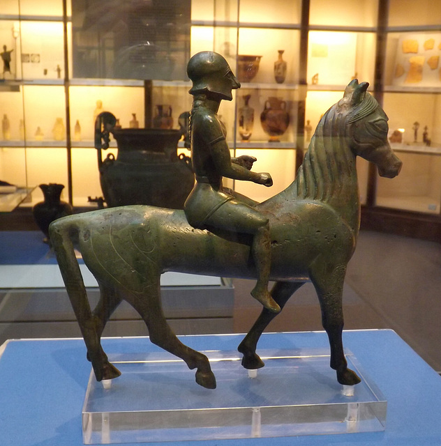 Bronze Statuette of a Warrior on Horseback from Taranto in the British Museum, May 2014