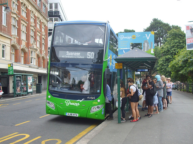 DSCF3684 More Bus 1705 (HJ16 HTA) in Bournemouth - 27 Jul 2018