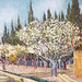 Detail of the Orchard Bordered by Cypresses by Van Gogh (Kroller-Muller Version) in the Metropolitan Museum of Art, July 2023