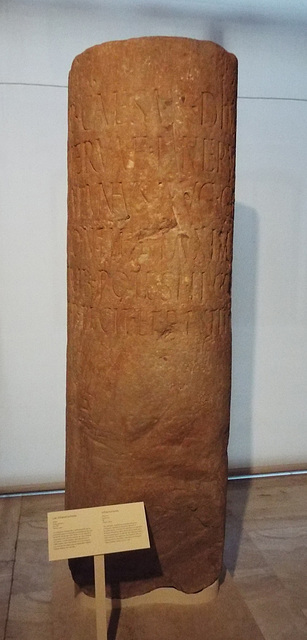 Milestone from the Via Augusta in the Archaeological Museum of Madrid, October 2022