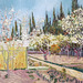 Detail of the Orchard Bordered by Cypresses by Van Gogh (Kroller-Muller Version) in the Metropolitan Museum of Art, July 2023