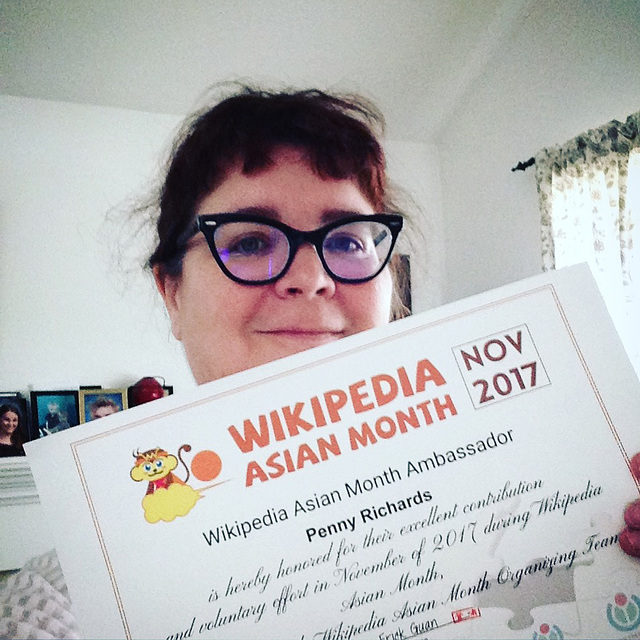 WIkipedia Asian Month certificate 2017