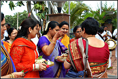 Gorgeous ladies at a marriage function