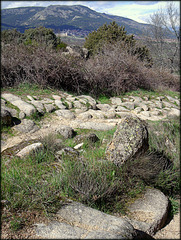 El Escorial and Abantos from the Roman road