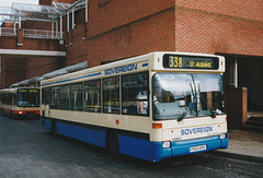 Sovereign Bus and Coach 501 (P501 VRO) in Welwyn Garden City – 9 Apr 1998 (385-17A)