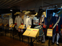 French infantry uniforms as worn at the battle of the Plains of Abraham.
