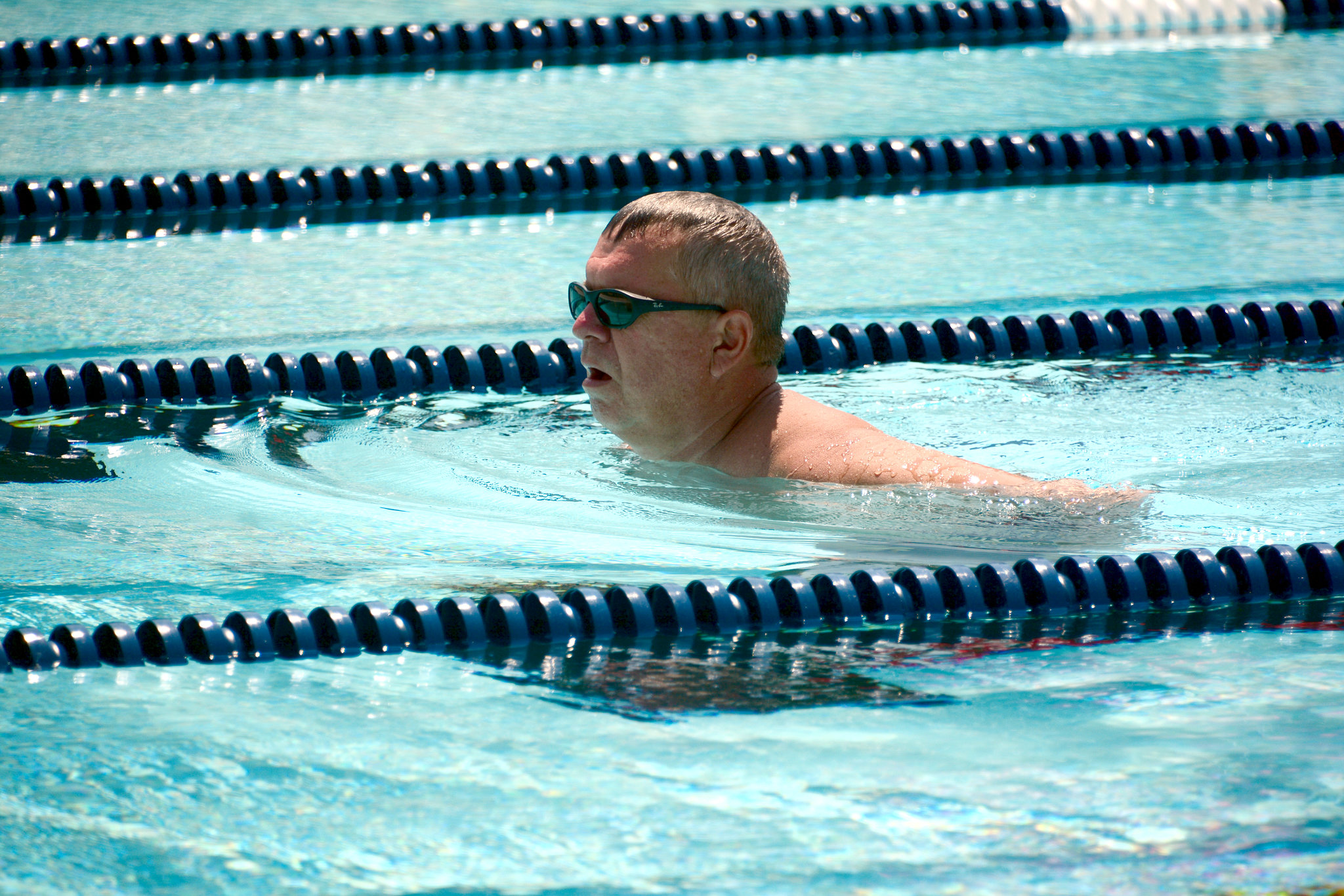 There were already some lap swimmers