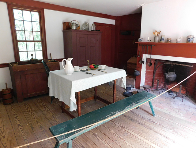 Kitchen in the Benjamin House in Old Bethpage Village, August 2022