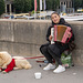 Busker on the bridge, Paris