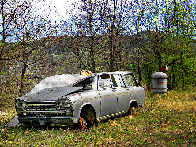 S. Agata Feltria (RN). Strada: Romagnano-Perticara. Fiat 2300 Familiare del 1963 -  Fiat model 2300 Estate in U.K. (year: 1963)