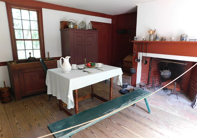 Kitchen in the Benjamin House in Old Bethpage Village, August 2022