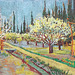 Detail of the Orchard Bordered by Cypresses by Van Gogh (Yale Version) in the Metropolitan Museum of Art, July 2023