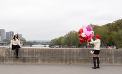 Fashion shoot with balloons, Paris