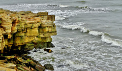 Cliffs and Sea at Seaton Sluice, Northumberland