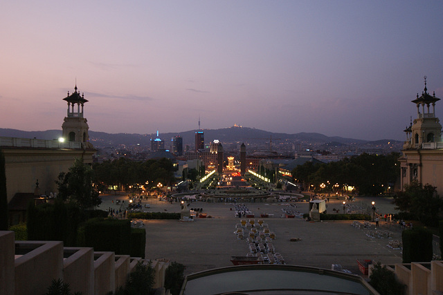 Barcelona At Dusk