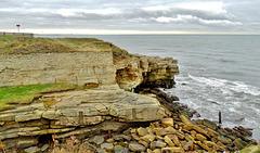 Cliffs and Sea at Seaton Sluice, Northumberland