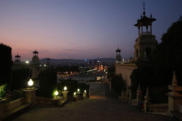 Barcelona At Dusk