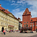 Regensburg, Haidplatz: Thon-Dittmer-Palais - Neue Waag - Justitiabrunnen