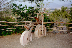 Israel, Eilat, Wooden Bike in the Botanical Garden