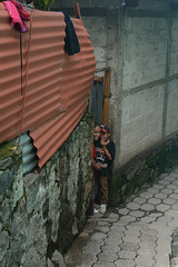 Guatemala, On a Narrow Street in the Village of Santa Catarina Palopo