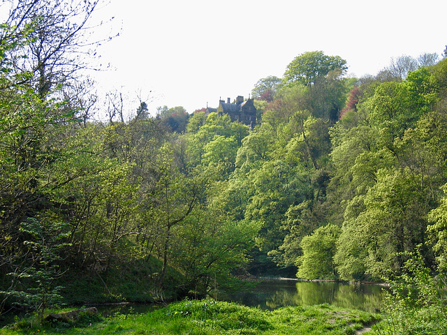 Cressbrook Hall from the River Wye in Water-cum-Jolly Dale