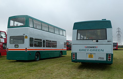 Preserved former Grey-Green 168 (B868 XYR) and 801 (D101 NDW) at Showbus - 29 Sep 2019 (P1040700)
