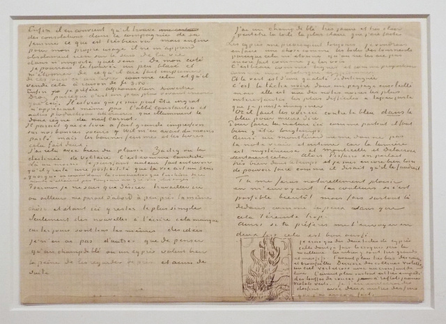 Illustrated Letter to Theo Van Gogh with Cypresses by Van Gogh in the Metropolitan Museum of Art, July 2023