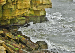 Cliffs and Sea at Seaton Sluice, Northumberland