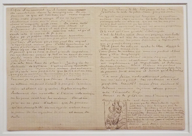 Illustrated Letter to Theo Van Gogh with Cypresses by Van Gogh in the Metropolitan Museum of Art, July 2023