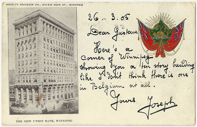 WP1938 WPG - NEW UNION TOWER BANK, WINNIPEG