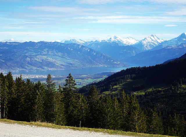 Das Berner Oberland festgehalten vom Gurnigel ( Der Gurnigel ist ein markanter Hügelzug am Nordrand der Freiburger Alpen und ein Pass im Kanton Bern in der Schweiz 1608 m.ü.M. )