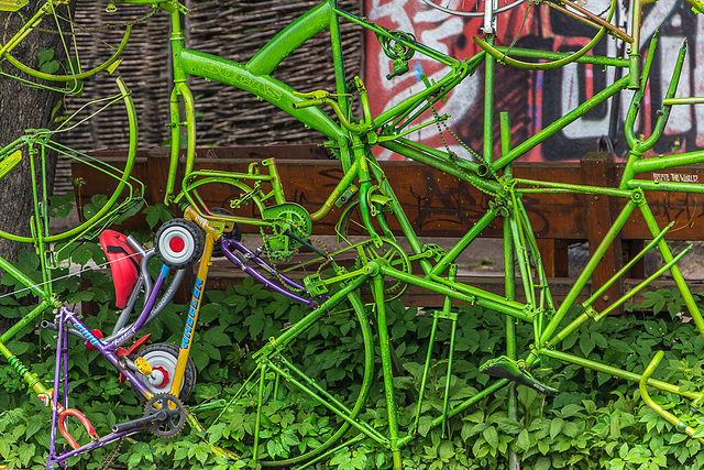 Green Bike Fence