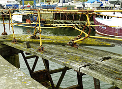Crumbling and rotting gangway at Royal Quays Marina.