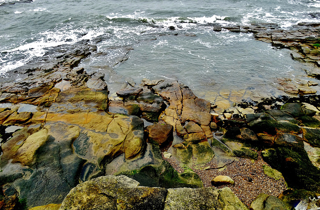 Rocks and Sea at Seaton Sluice, Northumberland