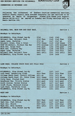 Neals SCC Mildenhall local service timetable leaflet (Page 1 of 2) - 20 Nov 1989