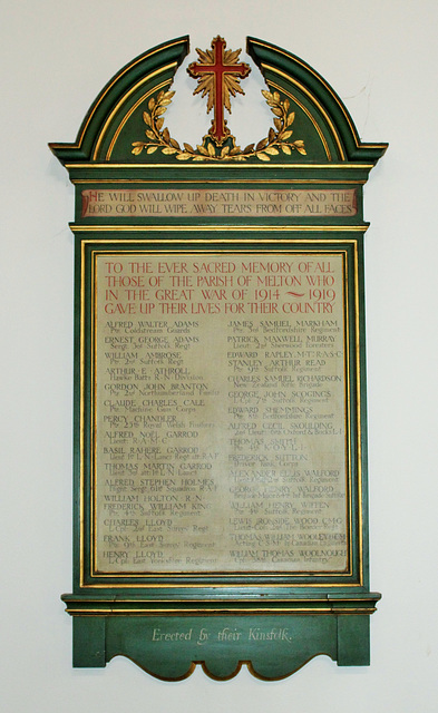 War Memorial, St Andrew's Church, Melton, Suffolk