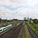 Blick von der Brücke B58 über das Bahnhofsgelände Wesel / 4.07.2022