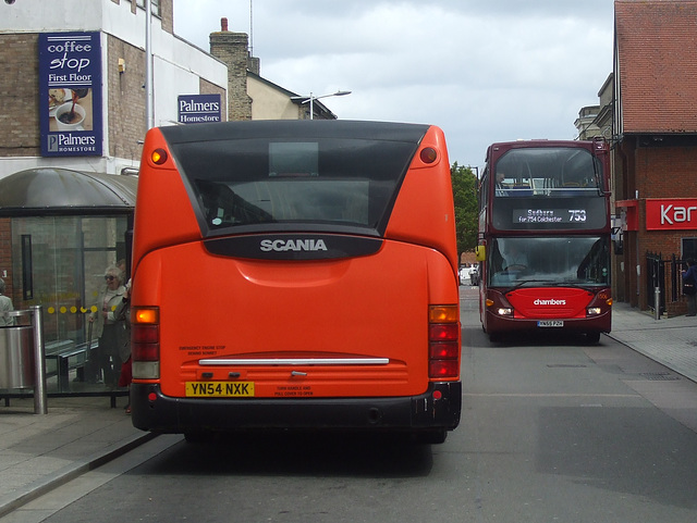 DSCF3454 Mulleys Motorways YN54 NXK and Chambers YN55 PZH in Bury St. Edmunds - 20 May 2016