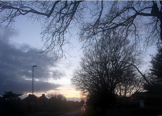 Seaford Sunset - looking towards the sea - 9.12.2015