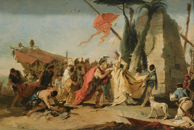 Detail of The Meeting of Antony and Cleopatra by Tiepolo in the Metropolitan Museum of Art, January 2020