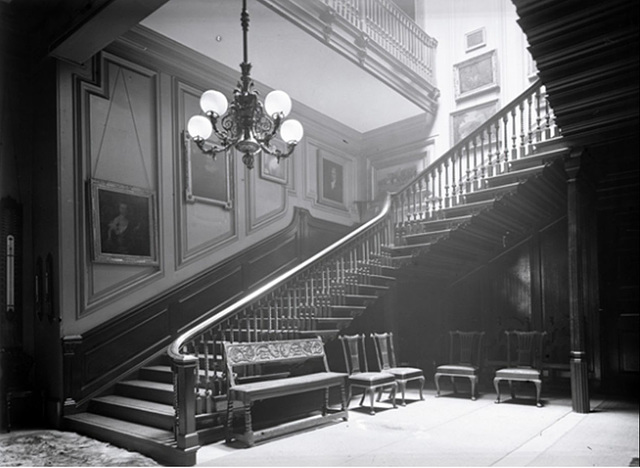 Interior staircase, 'Sutton Scarsdale hall'..  'pip'