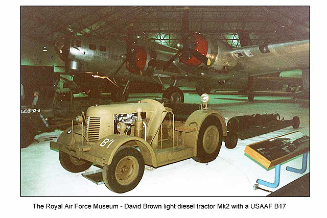 David Brown tractor & B17  - RAF Museum - c1986